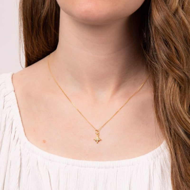Star Pendant Charm with Cubic Zirconia
