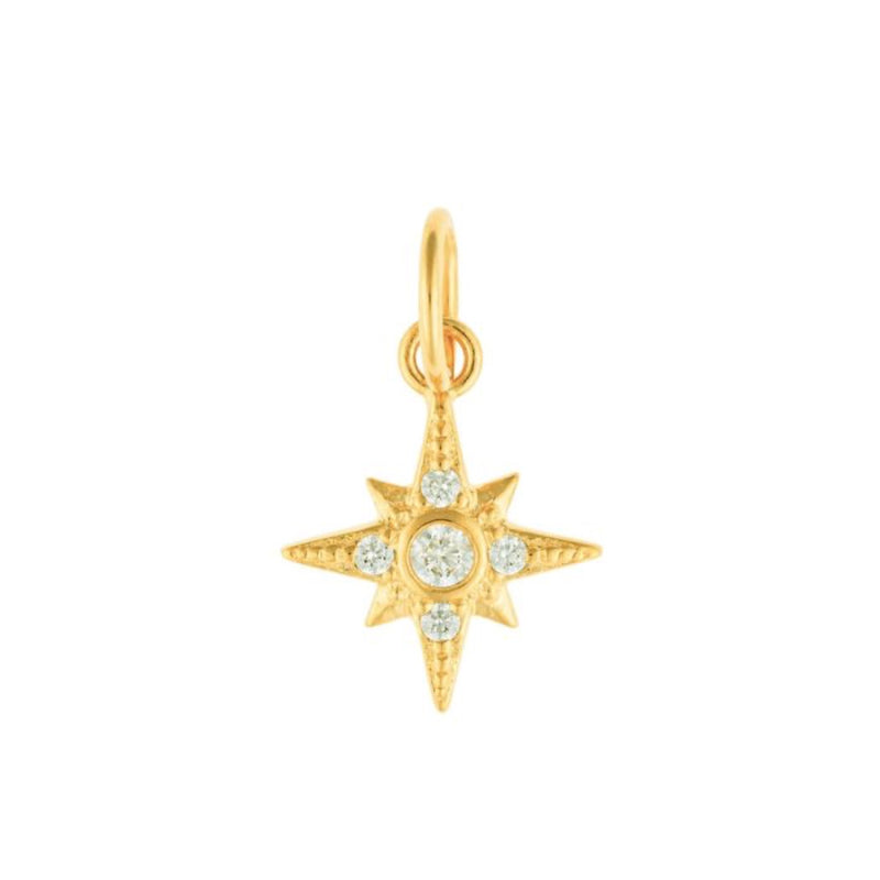 Star Pendant Charm with Cubic Zirconia