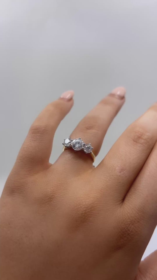 Trilogy Brilliant Cut Diamond Ring - 18ct Gold