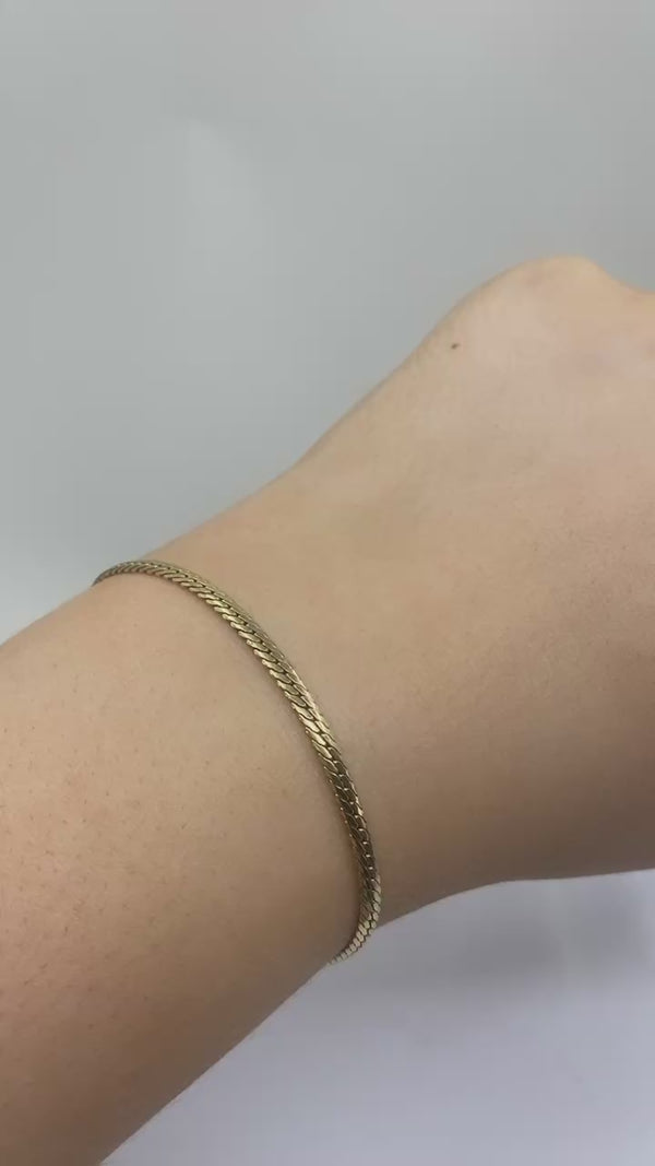 Snake Style Bracelet - Sterling Silver Gold Plated