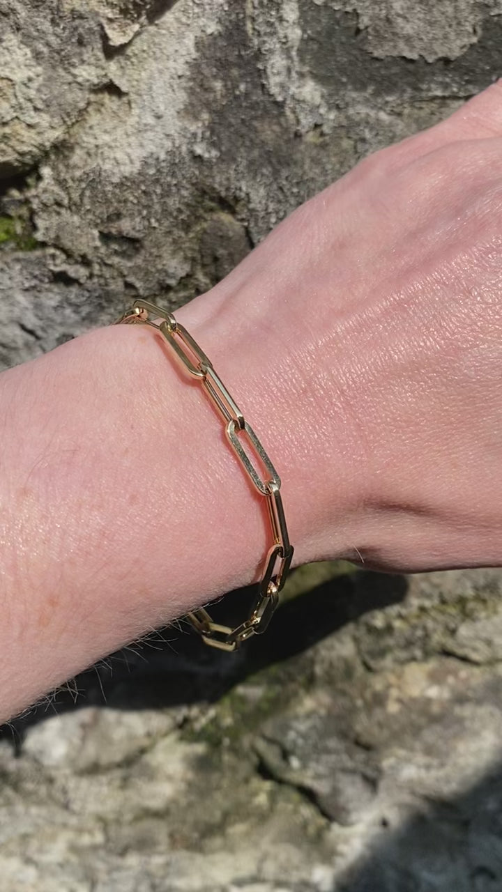 Ladies 7.5"" Paperclip Bracelet - 9CT Yellow Gold