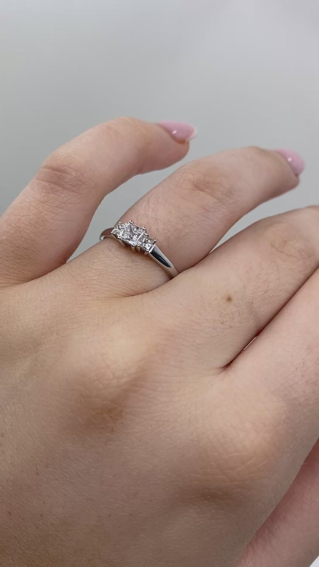 Princess Cut Trilogy Diamond Ring - Platinum