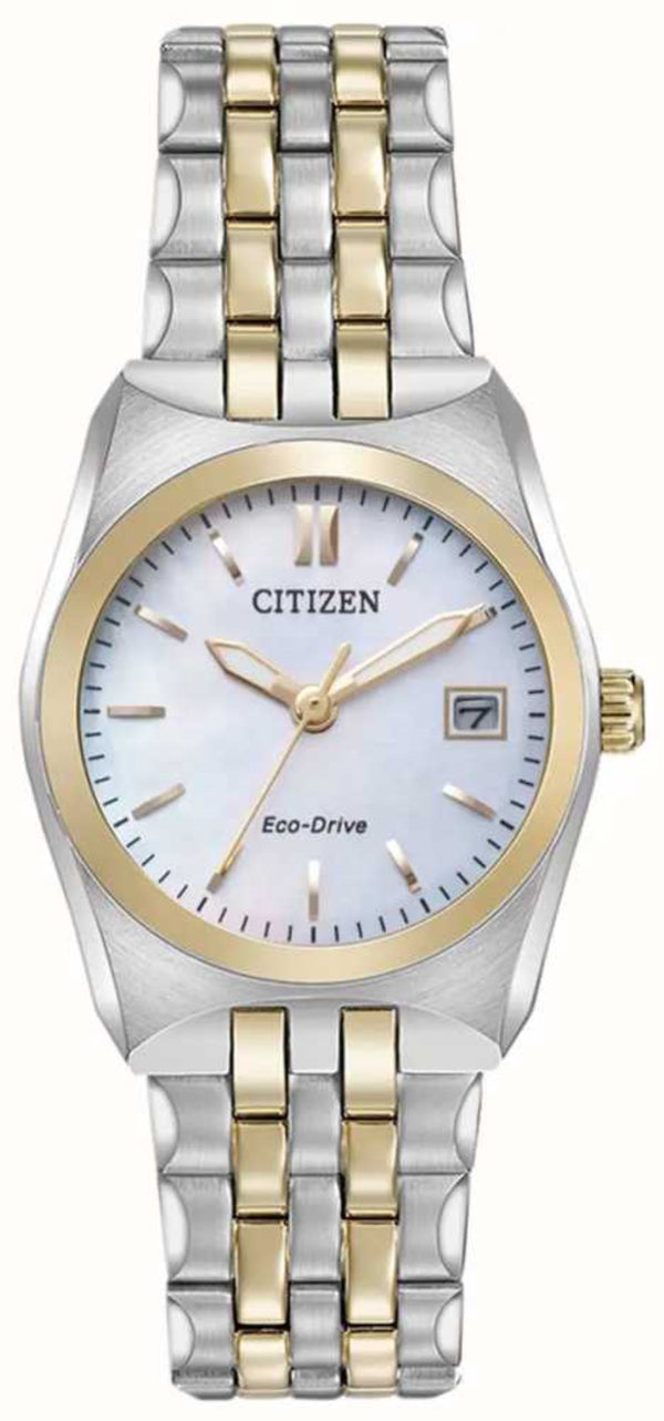 Citizen Ladies Eco-Drive Mother-of-Pearl Dial Two-Tone Stainless Steel Bracelet Watch
