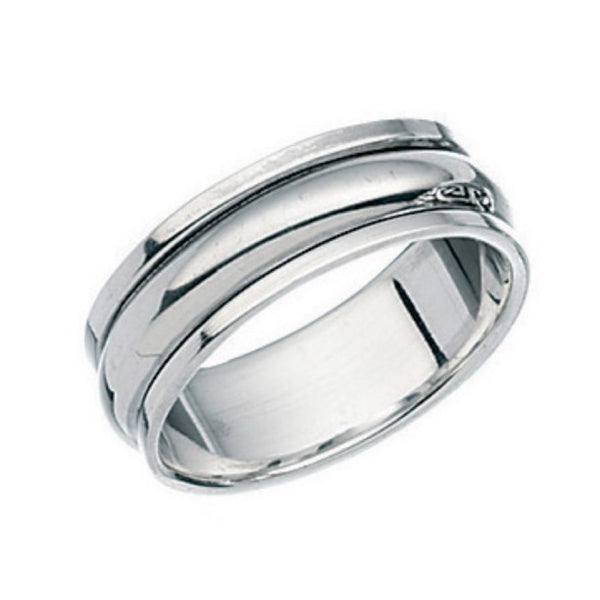 Rotating Band Spinner Spinning Anxiety Wellbeing Ring - Sterling Silver