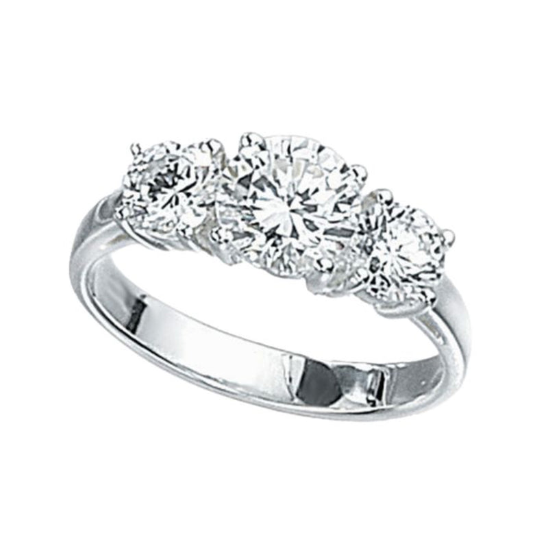 Trilogy CZ Ring - Sterling Silver, engagement ring, promise ring