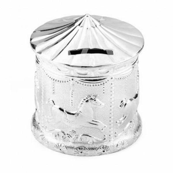 Bambino Carousel Money Box - Silver