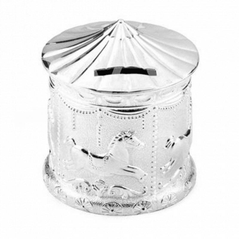 Bambino Carousel Money Box - Silver