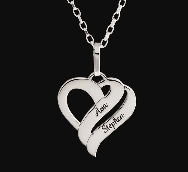Personalised Silver Heart pendant - Sterling Silver