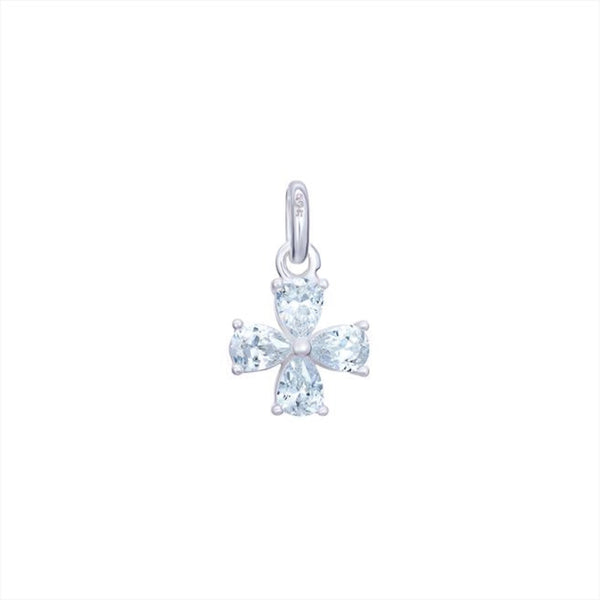 Cross Pendant with Cubic Zirconia - Sterling Silver