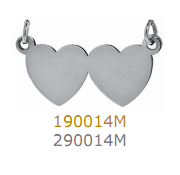 Double Heart Pendant - 9ct White Gold
