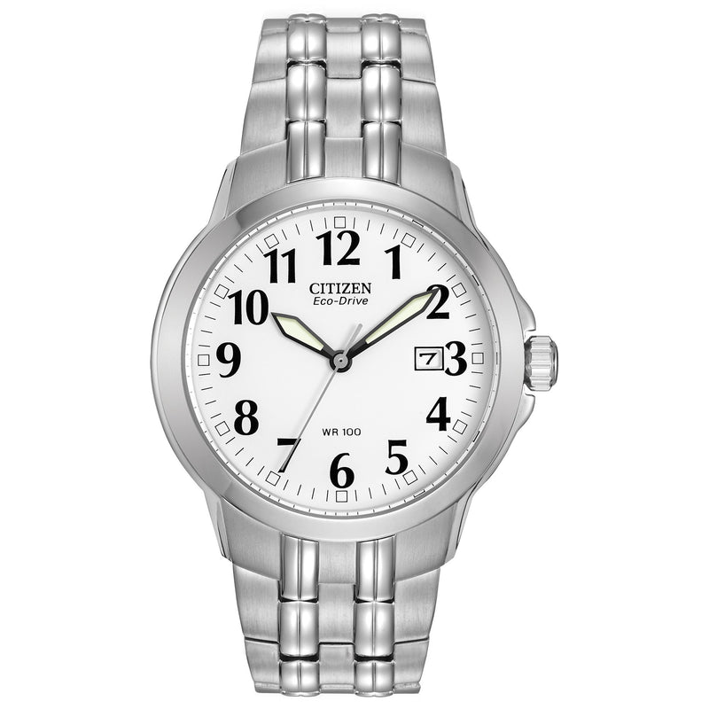 Citizen Mens Eco-Drive Easy-to-read Silver Bracelet Watch - Hanratty Jewellers