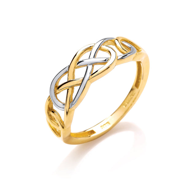 2-Colour Gents Celtic Ring - 9CT YELLOW & WHITE GOLD - Hanratty Jewellers