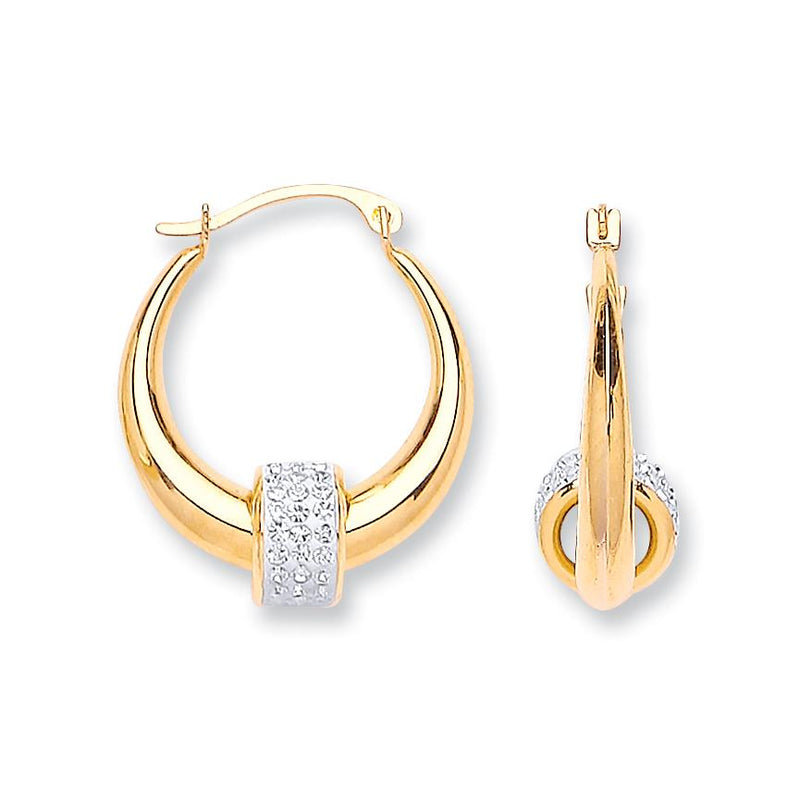 Hoop & Cz Ball Earrings - 9CT YELLOW GOLD - Hanratty Jewellers