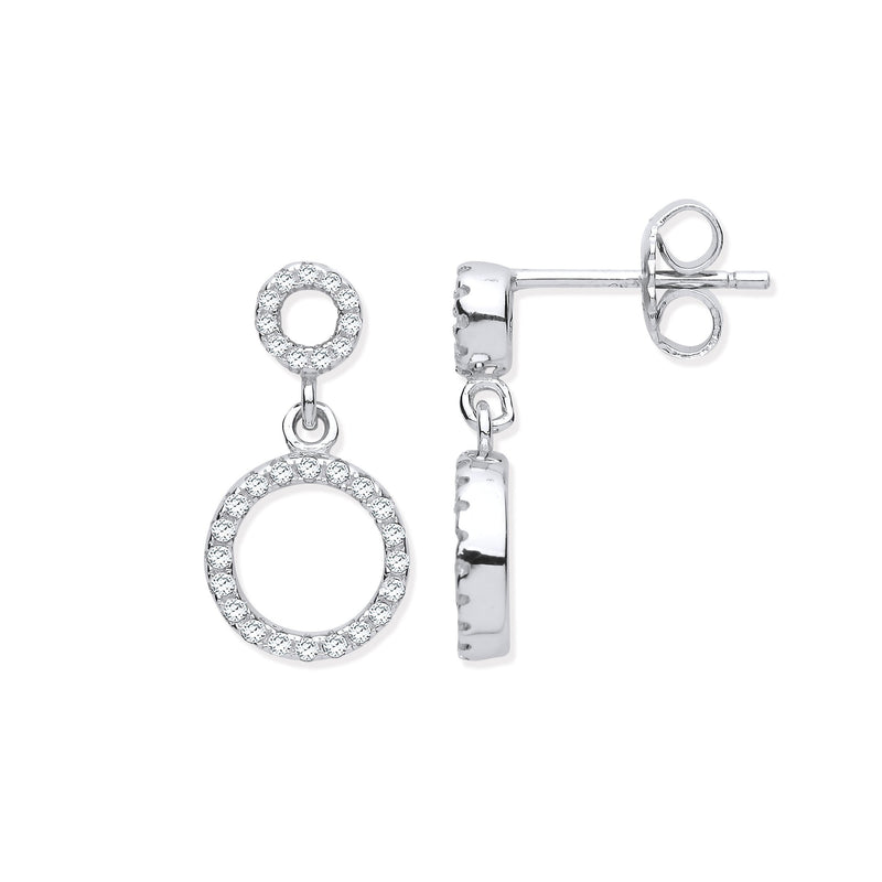 Circle Of Life Drop Earrings - STERLING SILVER - Hanratty Jewellers