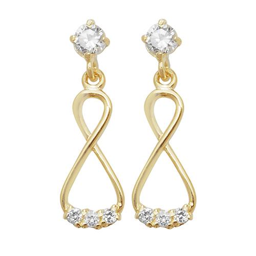 Infinity Cz Drop Earrings - 9CT YELLOW GOLD