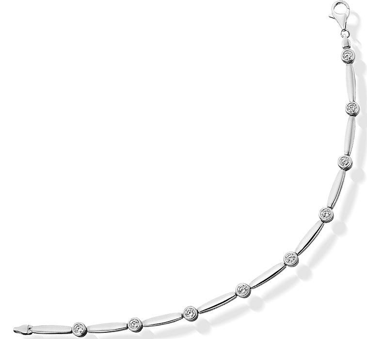 Elegance' White Gold Cz Bracelet - 9CT WHITE GOLD