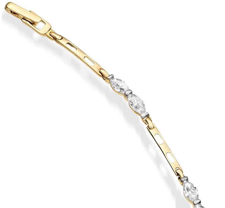 Modern Claw-set Cz Tennis Bracelet - 9CT YELLOW GOLD