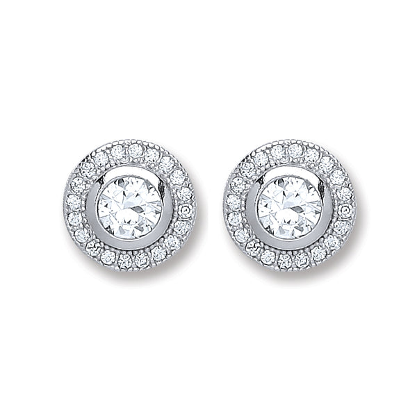 Round Cz Stud Earrings - STERLING SILVER - Hanratty Jewellers