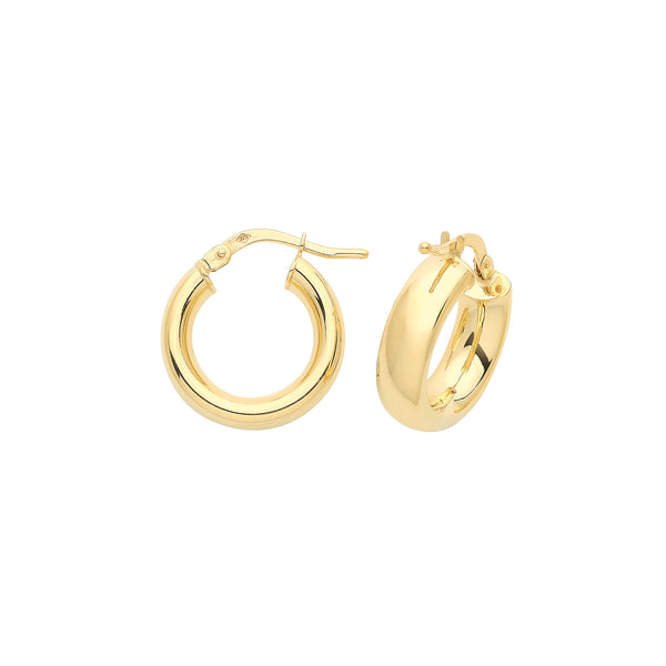 10mm Hoop Earrings - 9ct Yellow Gold - Hanratty Jewellers