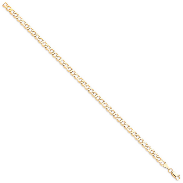 Hollow Curb Bracelet - 9CT YELLOW GOLD