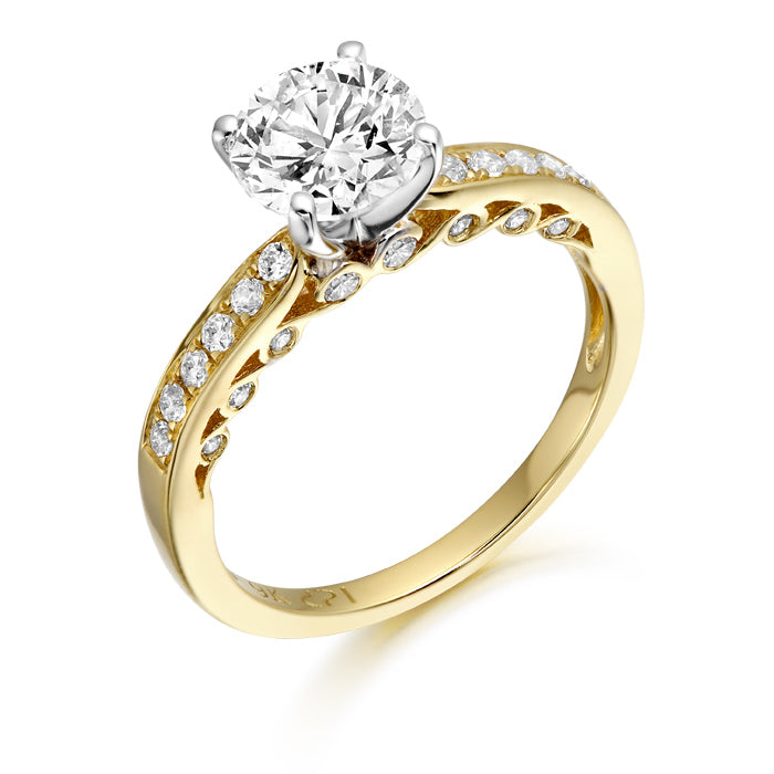 L'mour Solitaire CZ Dress Ring - 9ct Yellow Gold