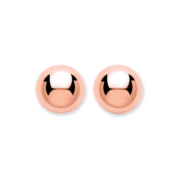 Ball Studs 6mm - 9ct Rose Gold - Hanratty Jewellers