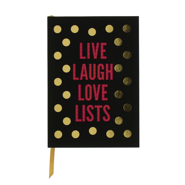 A5 Pretty Posh 'Live Laugh Love Lists' Notebook