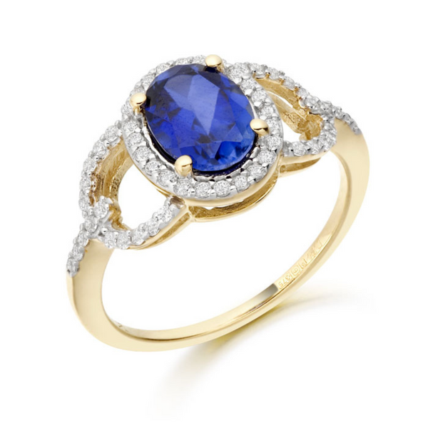 CZ Sapphire Ring - 9ct Gold