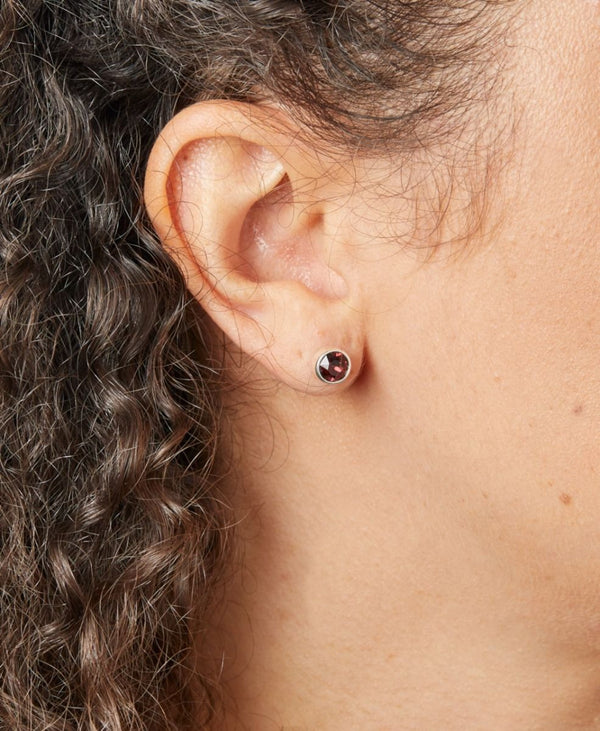 January Birthstone Stud Earrings - Sterling Silver - Hanratty Jewellers