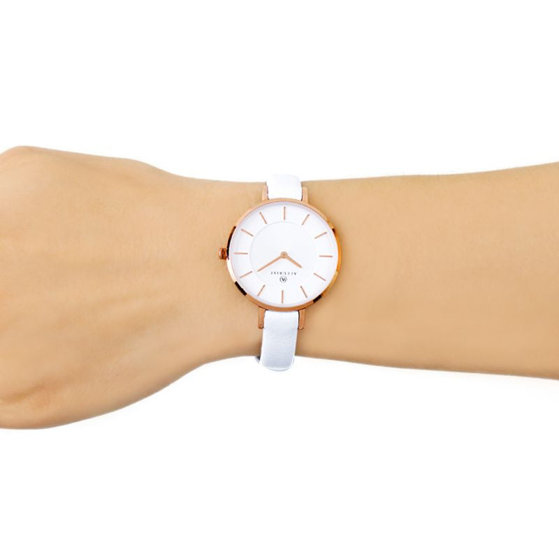 Accurist Ladies White Strap Watch