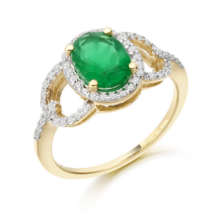 CZ Emerald Ring - 9ct Gold