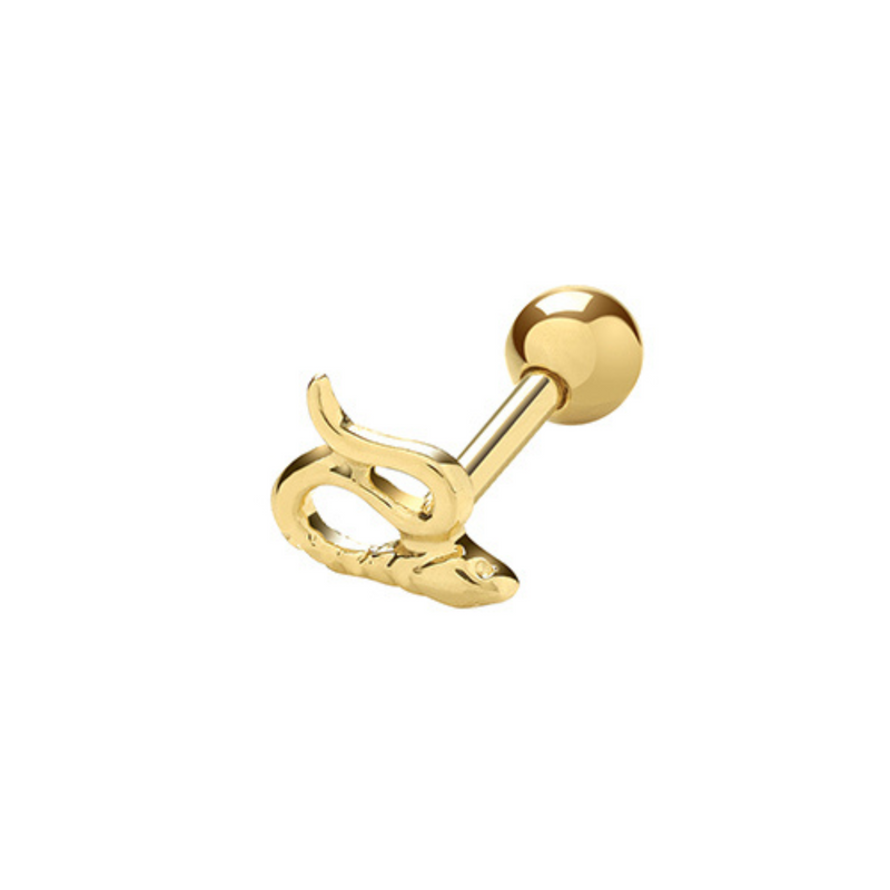 Snake Cartilage Piercing - 9ct Yellow Gold