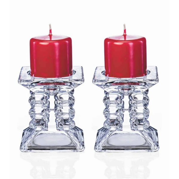 Ziggy Red Pillar Candleholders