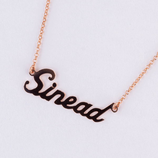 Personalised Name Necklace (Heavy Chain) - 9ct Rose Gold