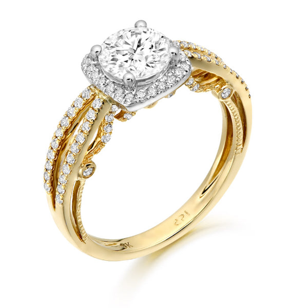 Brilliant Cut Solitaire CZ Dress Ring - 9ct Gold