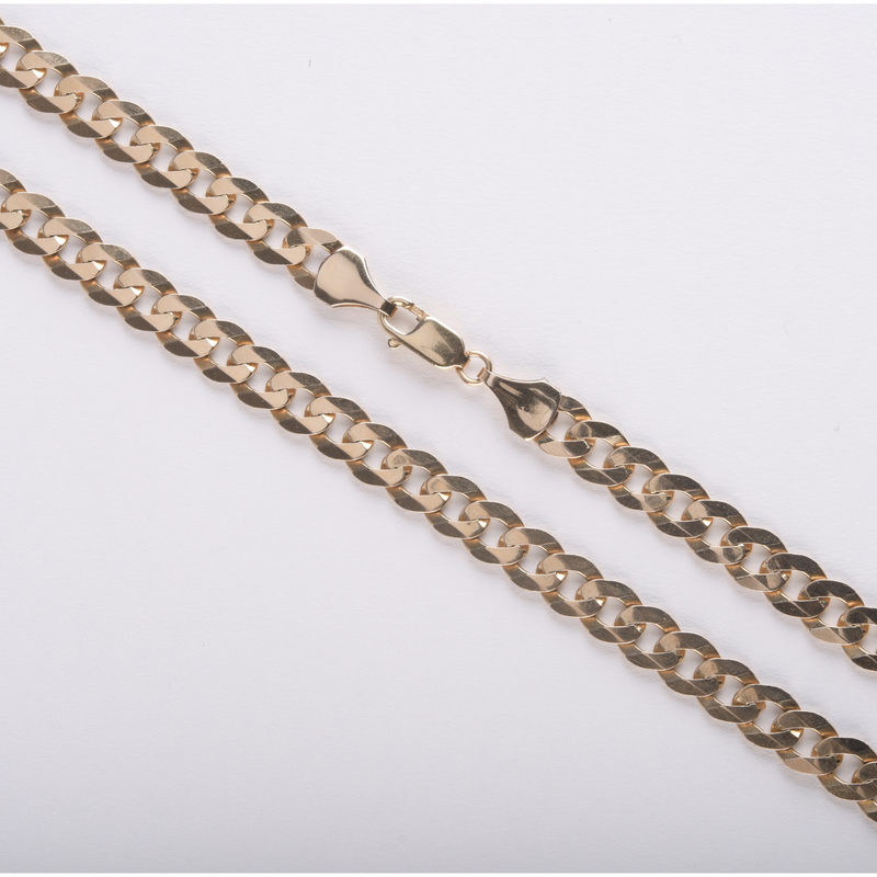 Solid Flat Curb Chain - 9ct Gold - Hanratty Jewellers