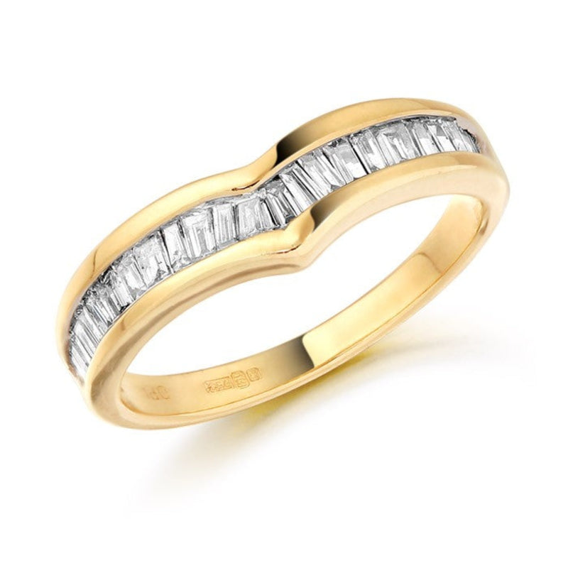 *18ct Gold 0.50ct Diamond Wishbone Wedding Ring - Hanratty Jewellers