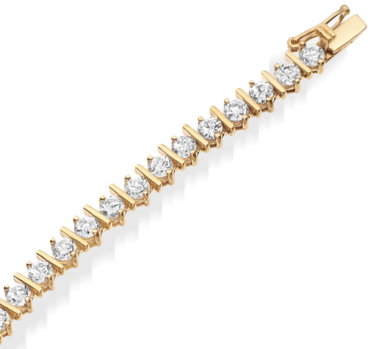 Tennis CZ Bracelet - 9ct Gold