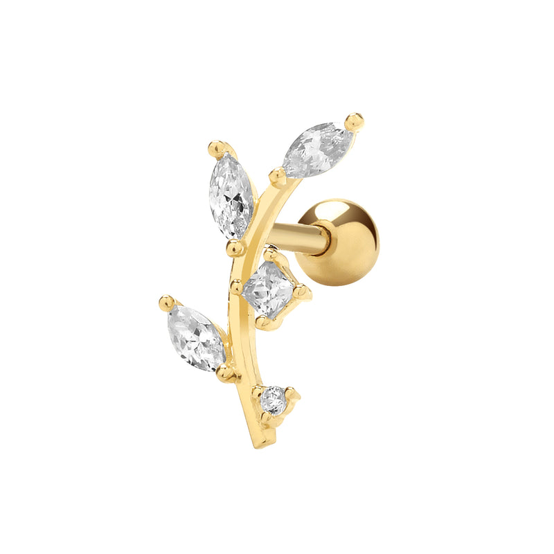 Leaf Design Piercing - 9ct Yellow Gold - Hanratty Jewellers