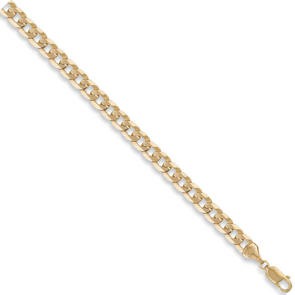 Solid Flat Curb Bracelet - 9ct Gold