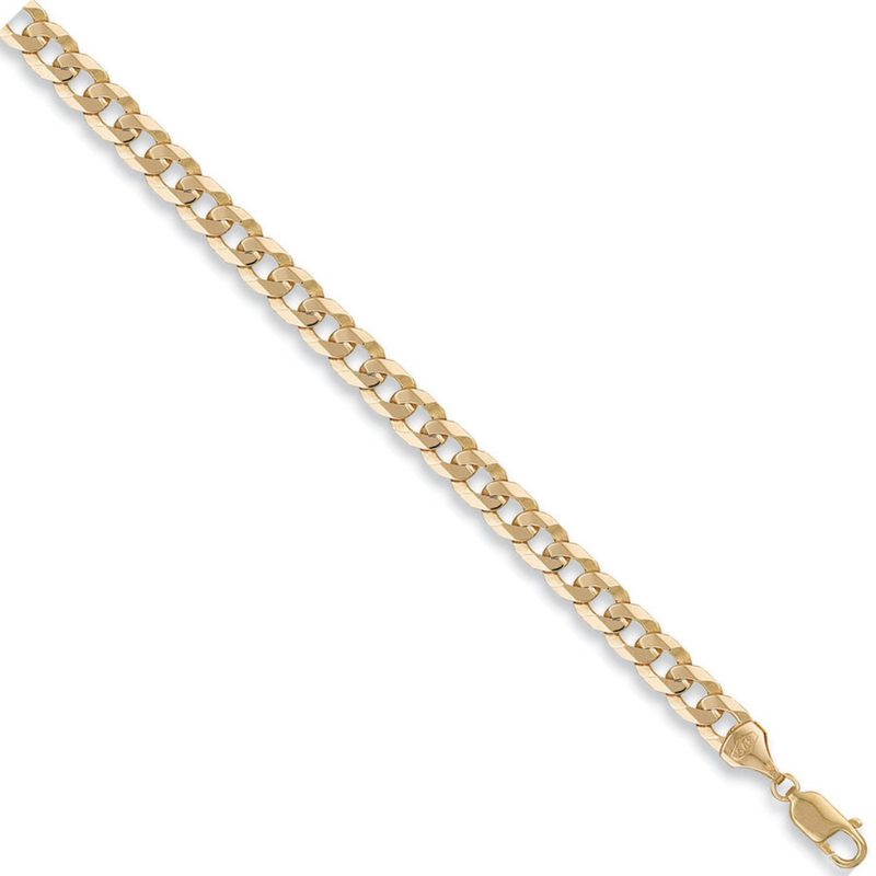 Solid Flat Curb Bracelet - 9CT YELLOW GOLD