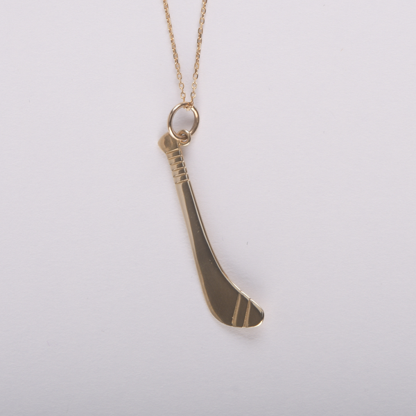 Camogie Stick Pendant 35mm- 9ct Yellow Gold