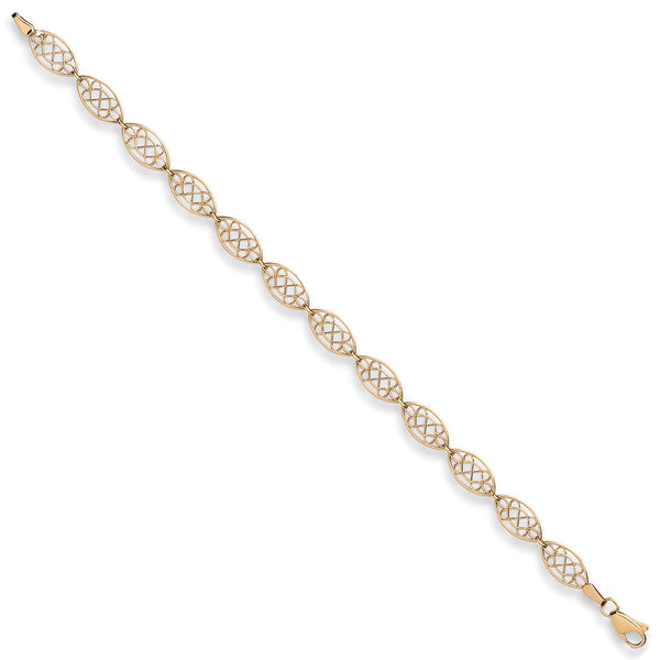 Celtic Style Ladies Bracelet - 9ct Yellow Gold