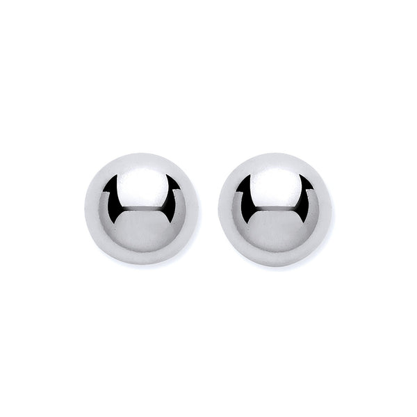 Ball Studs 6mm - 9ct White Gold - Hanratty Jewellers