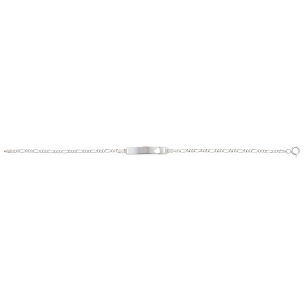 Figaro ID Heart Bracelet - Sterling Silver