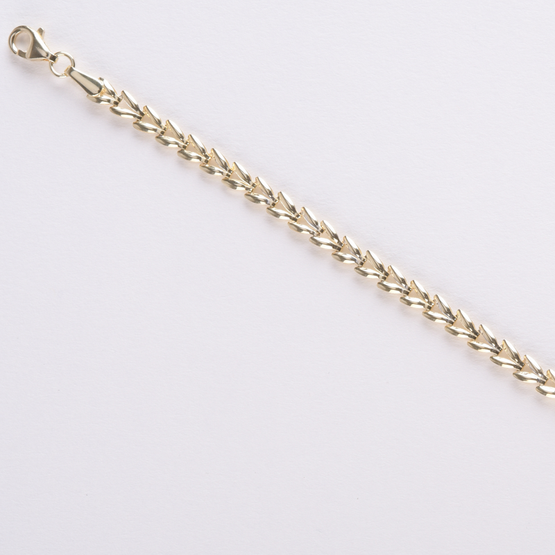 Hollow Fancy Curb Bracelet - 9ct Gold