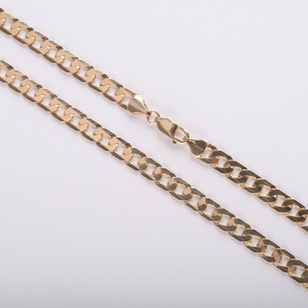 Flat Curb Chain - 9ct Yellow Gold