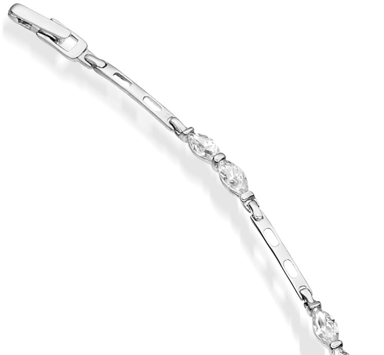 TENNIS CZ BRACELET - 9CT WHITE GOLD