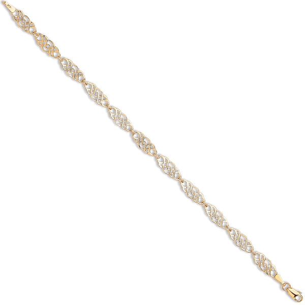 Celtic Style Ladies Bracelet - 9ct Yellow Gold