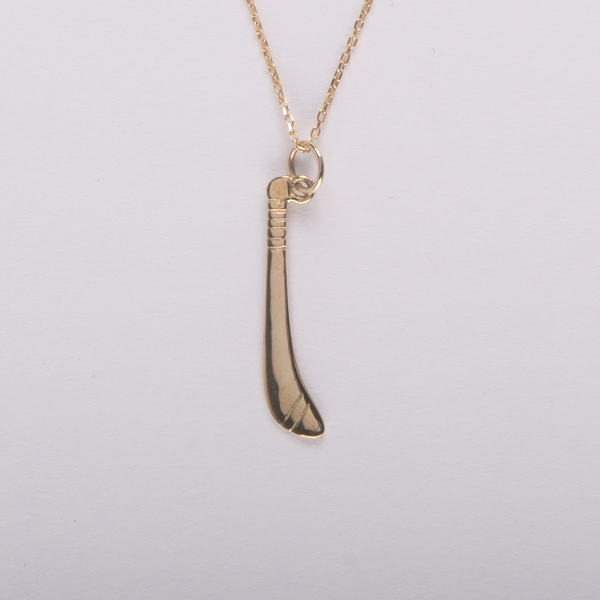 Camogie/Hurley Stick Pendant 25mm - 9ct Gold